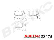 Z3175 BREYKO - KLOCKI HAMULCOWE TYLNE Honda Accord IV, VI, Civic VII, VIII,