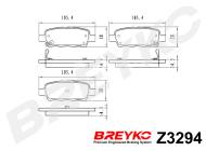 Z3294 BREYKO - KLOCKI HAMULCOWE TYLNE Nissan Qashqai, X-Trail, Suzuki Grand