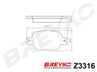 Z3316 BREYKO - KLOCKI HAMULCOWE PRZEDNIE Toyota Celica 99-05, Corolla 02-07