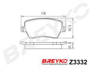 Z3332 BREYKO - KLOCKI HAM. PRZEDNIE Dacia Dokker 2012-> Duster 2010-> Logan