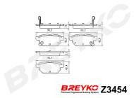Z3454 BREYKO - KLOCKI HAM. TYLNE Toyota IQ, Urban Cruiser, Verso, Auris, Co