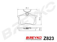 Z823 BREYKO - KLOCKI HAM. TYLNE Audi A4, Citroen C2, Seat Cordoba, VW Golf