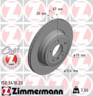 150.3410.20 ZIM - TARCZA HAMULC. BMW 7 E65/E66  01-08 TYŁ 