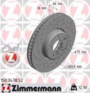 150.3478.52 ZIM - TARCZA HAMULC. BMW 5 F10  10- LEWY PRZÓD