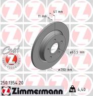 250.1354.20 ZIM - TARCZA HAMULC. FORD FOCUS II  04-  TYŁ 