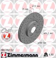 280.3161.52 ZIM - TARCZA HAMULC. HONDA CIVIC  01-05 2,0 TY