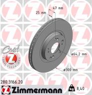 280.3166.20 ZIM - TARCZA HAMULC. HONDA ACCORD  03-08 