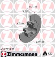 430.2639.00 ZIM - TARCZA HAMULC. OPEL VIVARO  14- TYŁ ZIMMERMANN