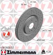 430.2650.52 ZIM - TARCZA HAMULC. OPEL INSIGNIA B 4X4  17- PRZÓD ZIMMERMANN