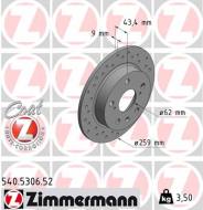 540.5306.52 ZIM - TARCZA HAMULC. SUZUKI SX4 S-CROSS  13- TYŁ ZIMMERMANN