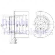 BG3044 DELPHI - TARCZA HAMULCOWA TYLNA 520,523,525TD,TDS , NIE KOMBI